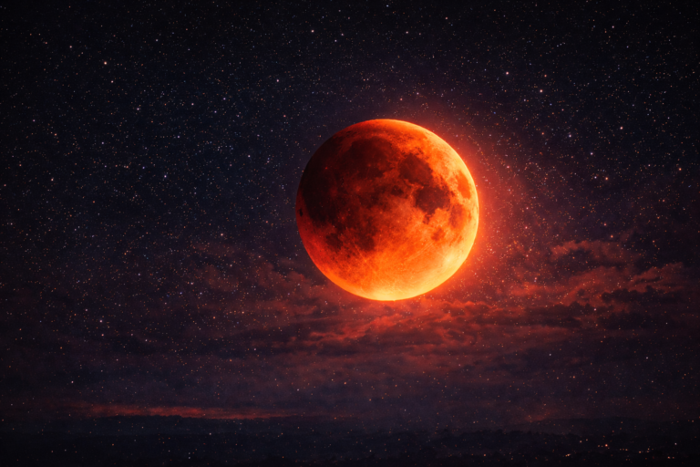 चंद्र ग्रहण 2026 का लाल चंद्रमा