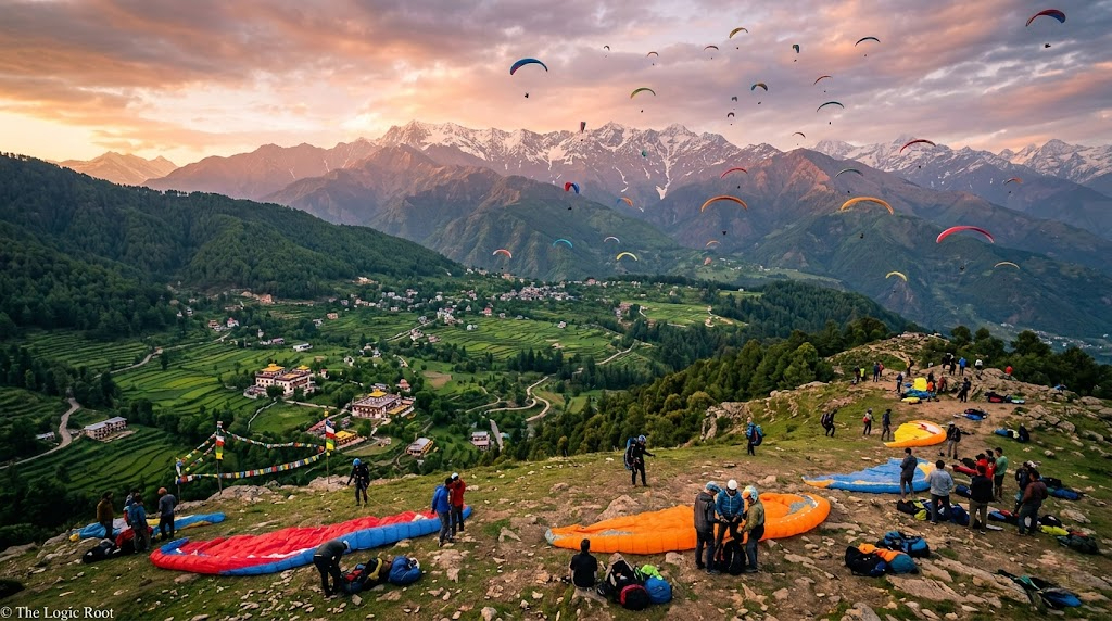 Bir Billing paragliding site Himalayan valley adventure sports Himachal Pradesh