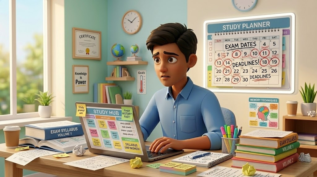 Board Exam Stress Illustration