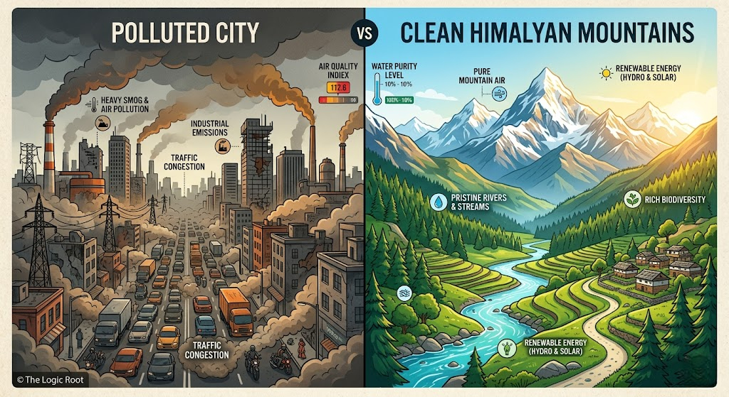 शहर और पहाड़ों की हवा का अंतर