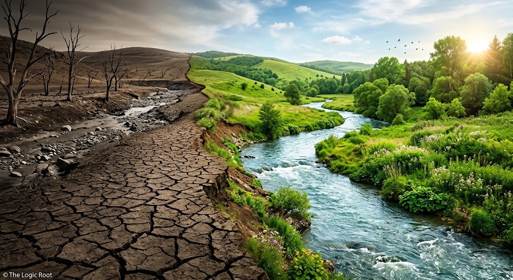 Future water crisis warning concept