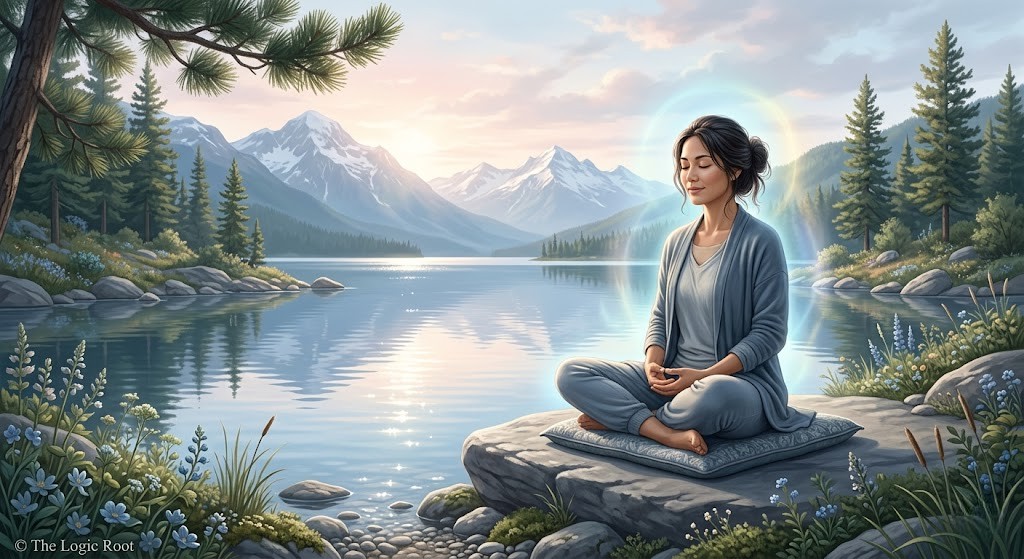 प्रकृति में ध्यान करते हुए व्यक्ति