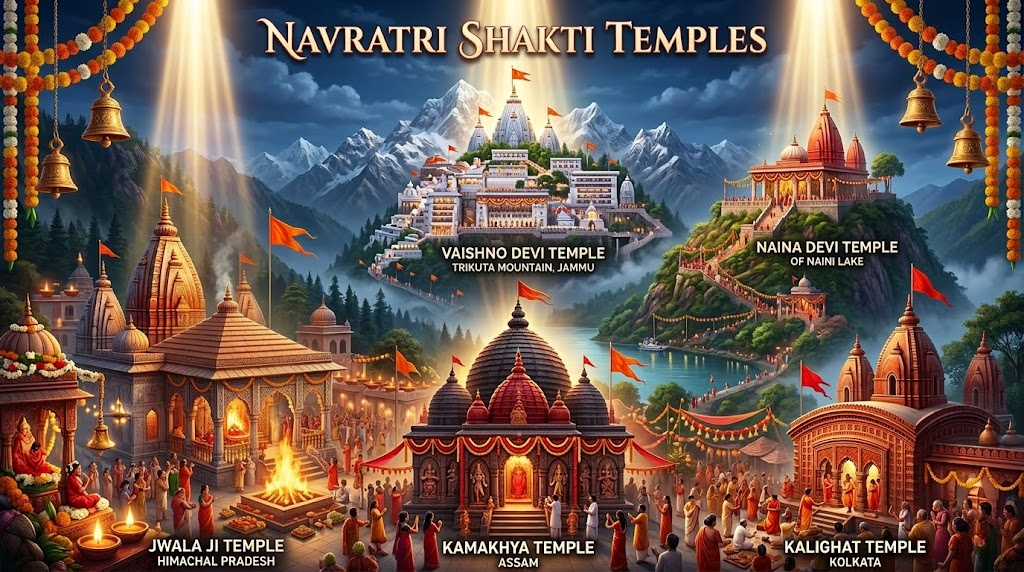 Chaitra Navratri 2026 nine goddess spiritual illustration