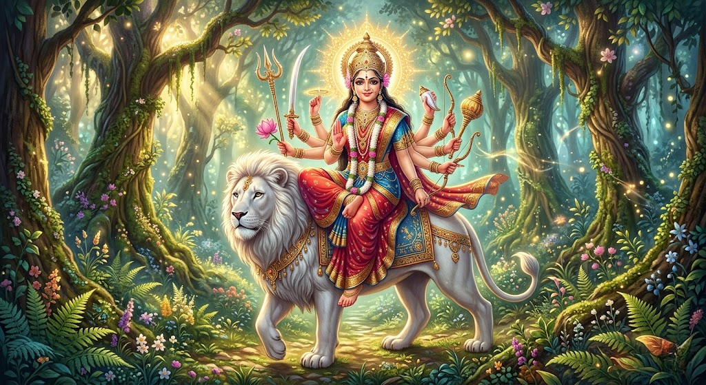 Chaitra Navratri 2026 nine goddess spiritual illustration