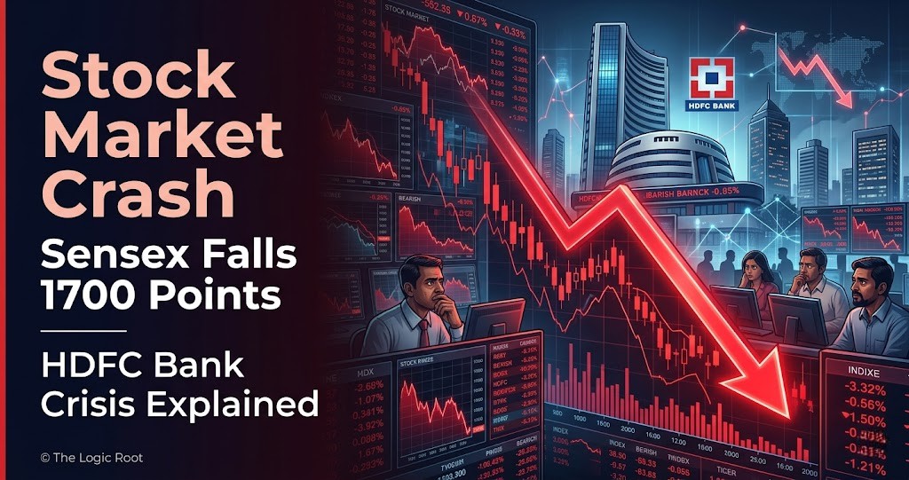 Stock Market Crash Today as Sensex falls 1700 points amid HDFC Bank crisis
