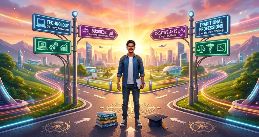 student choosing best career options future success