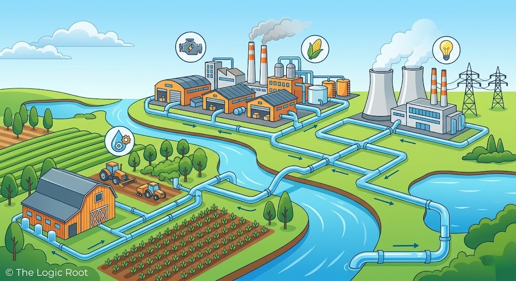 Water and economic development concept