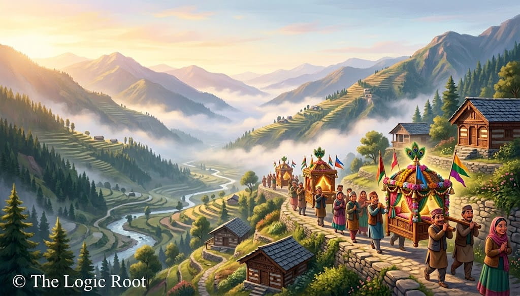 हिमाचल के पहाड़ी गांव में देवता पालकी के साथ ‘भेटी’ समारोह की शुरुआत