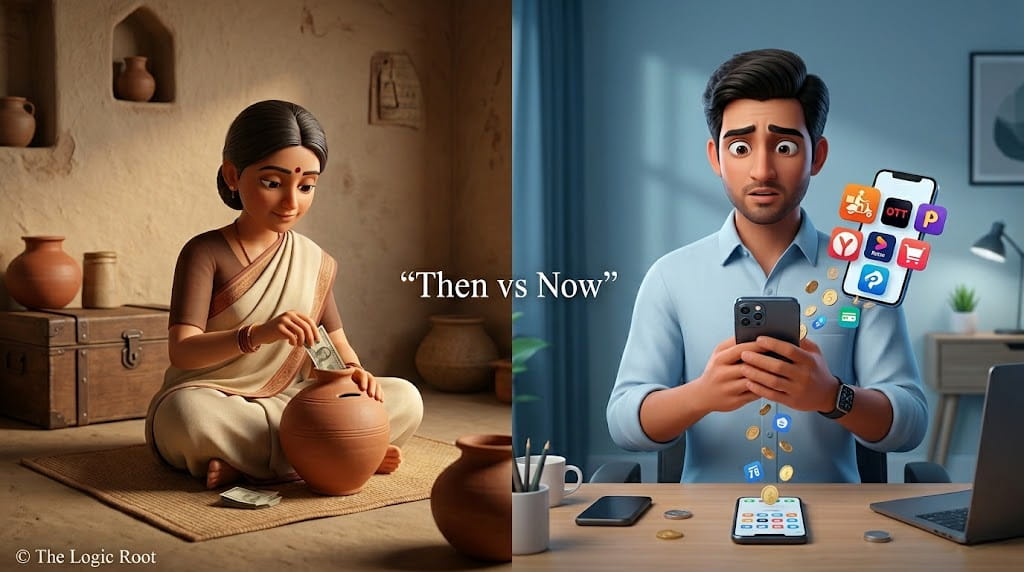 difference between old saving habits and modern digital spending in india hidden costs concept