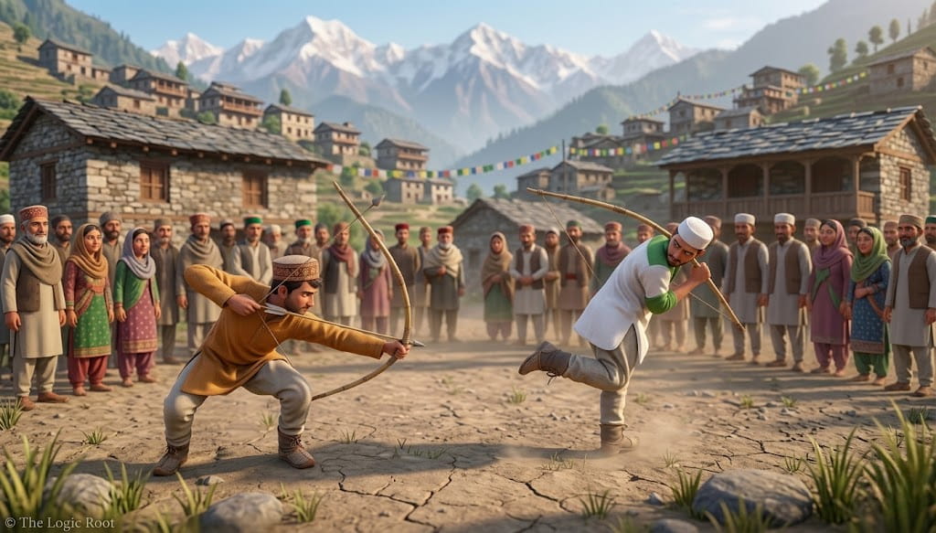 Thoda game Himachal Pradesh ka traditional archery sport jisme log pair par nishana lagate hain