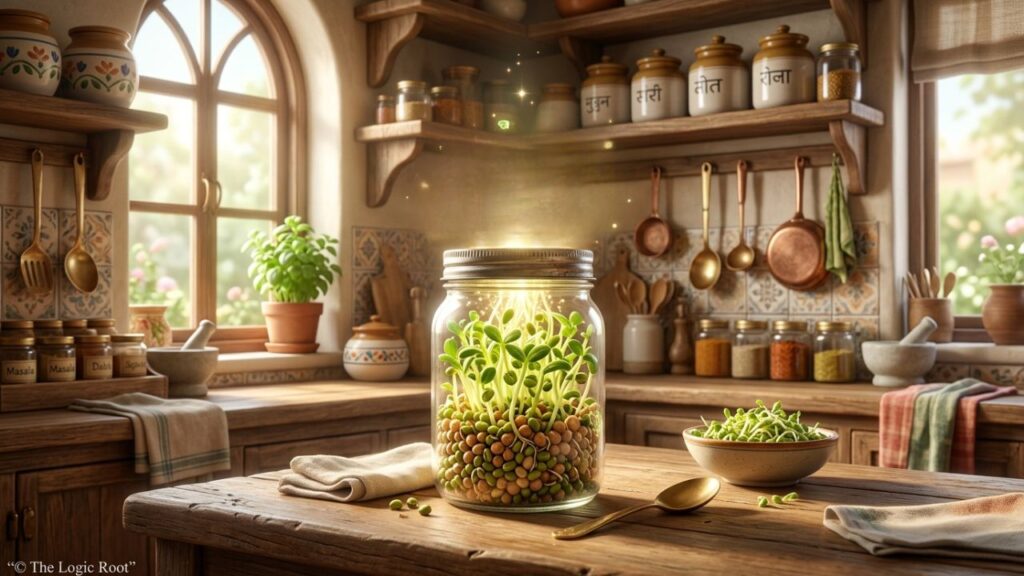 sprouts benefits in hindi, sprouted moong and chana healthy food