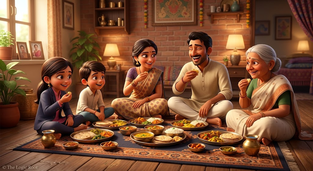 जमीन पर बैठकर खाना खाने की परंपरा