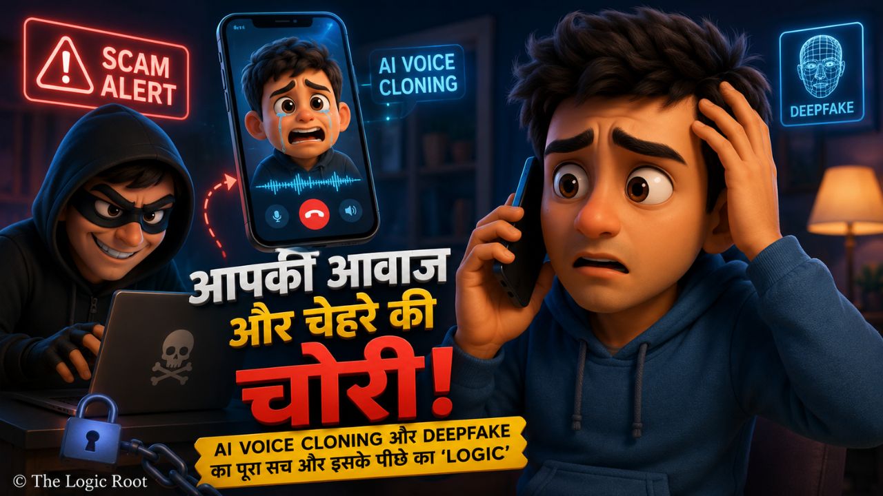 AI Voice Cloning scam cyber fraud illustration