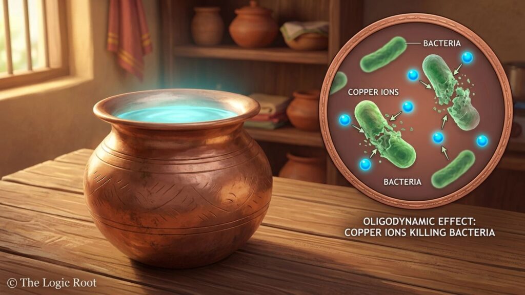 Logic of daily healthy habits copper water science