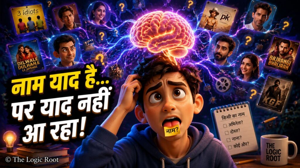 एक व्यक्ति किसी का चेहरा याद होने के बावजूद उसका नाम याद करने की कोशिश करता हुआ।