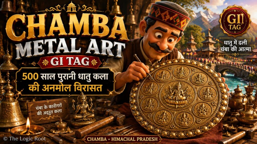 Chamba Metal Art GI Tag handcrafted brass artwork by a traditional Himachali artisan