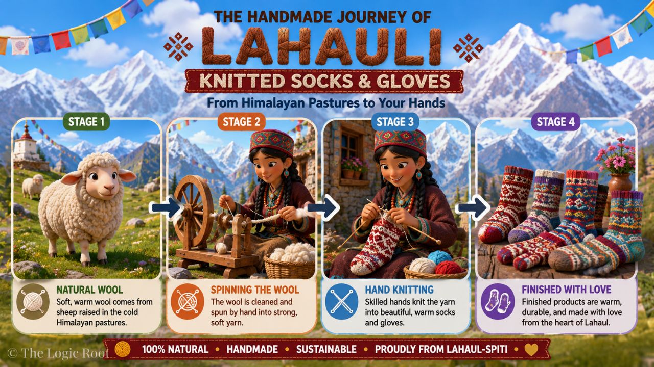 Lahauli Knitted Socks & Gloves बनाने की प्रक्रिया।