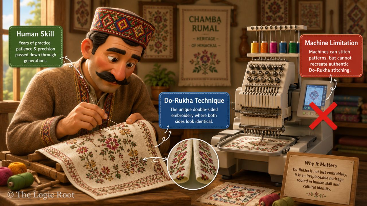 Human embroidery vs machine embroidery