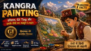 Kangra Painting बनाता हुआ एक युवा हिमाचली कलाकार।