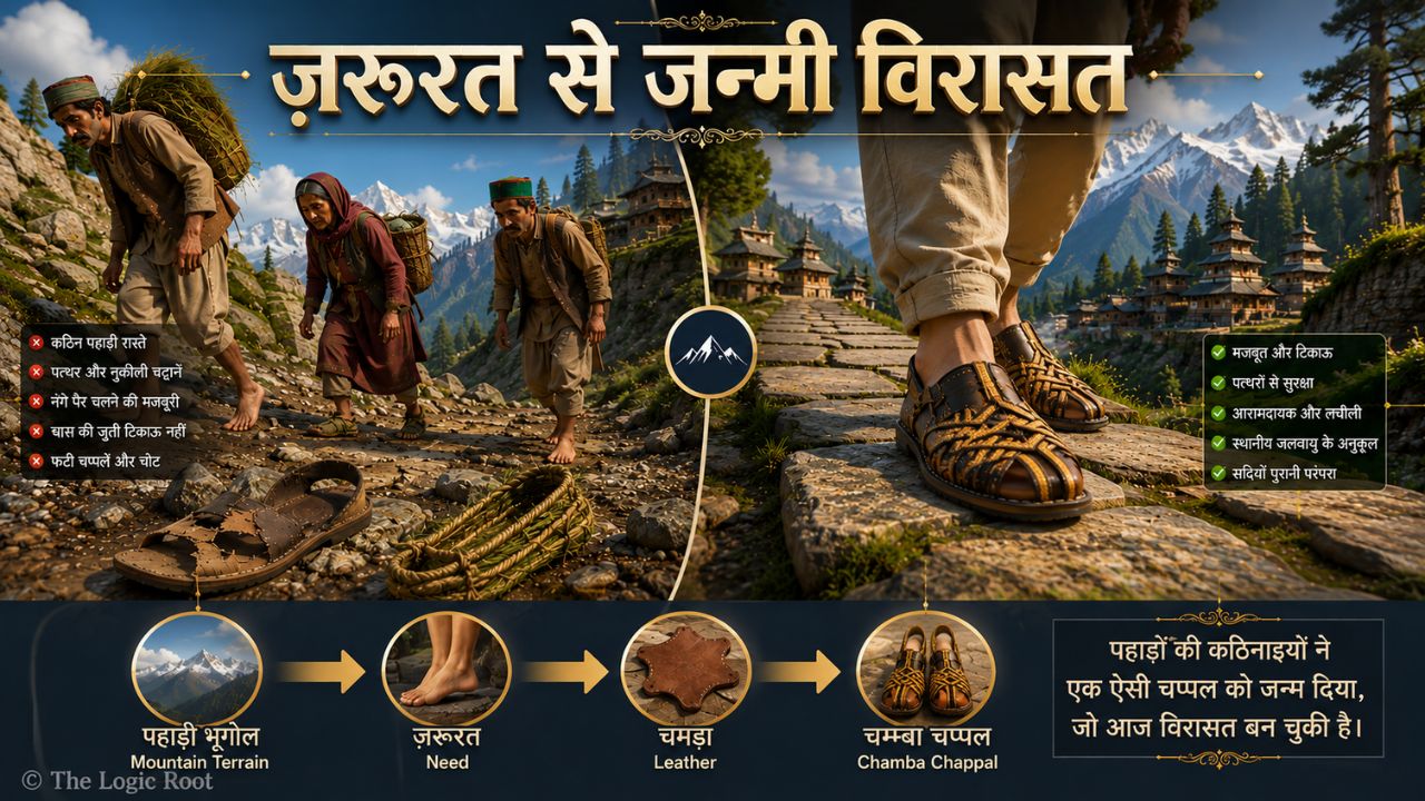 Why Chamba Chappal was created in the Himalayan region infographic