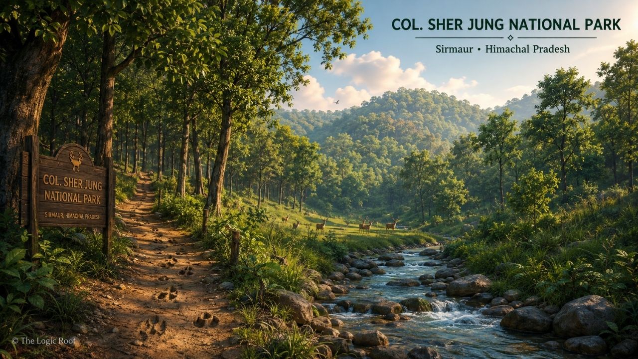 Col. Sher Jung National Park Sirmaur Shivalik forest landscape with sal trees and stream