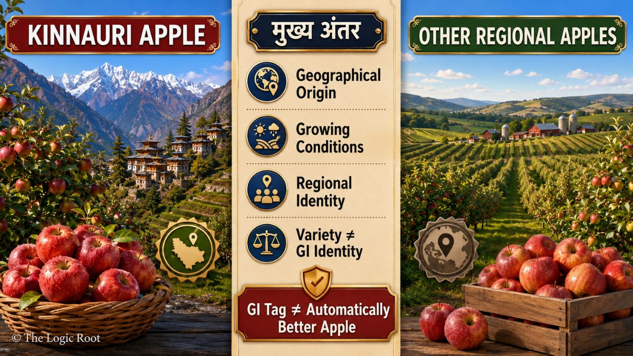 Kinnauri Apple और अन्य regional apples की geographical identity comparison