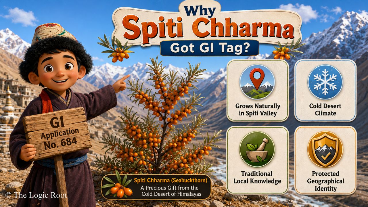 Spiti Chharma (Seabuckthorn) GI Tag infographic in Spiti Valley