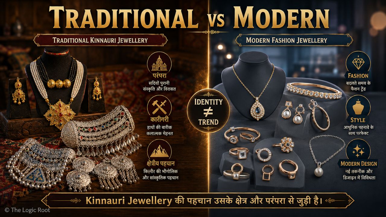 Traditional Kinnauri Jewellery vs modern fashion jewellery comparison