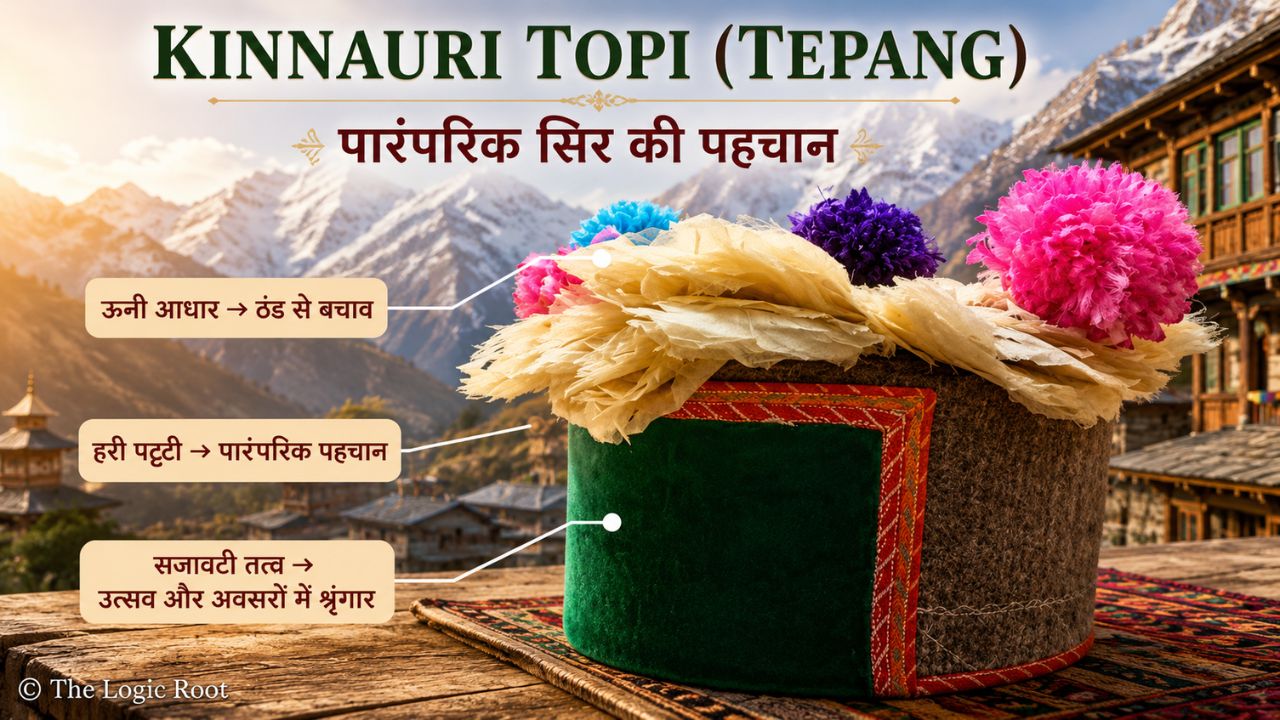 Kinnauri Topi Tepang traditional cap of Kinnaur Himachal Pradesh