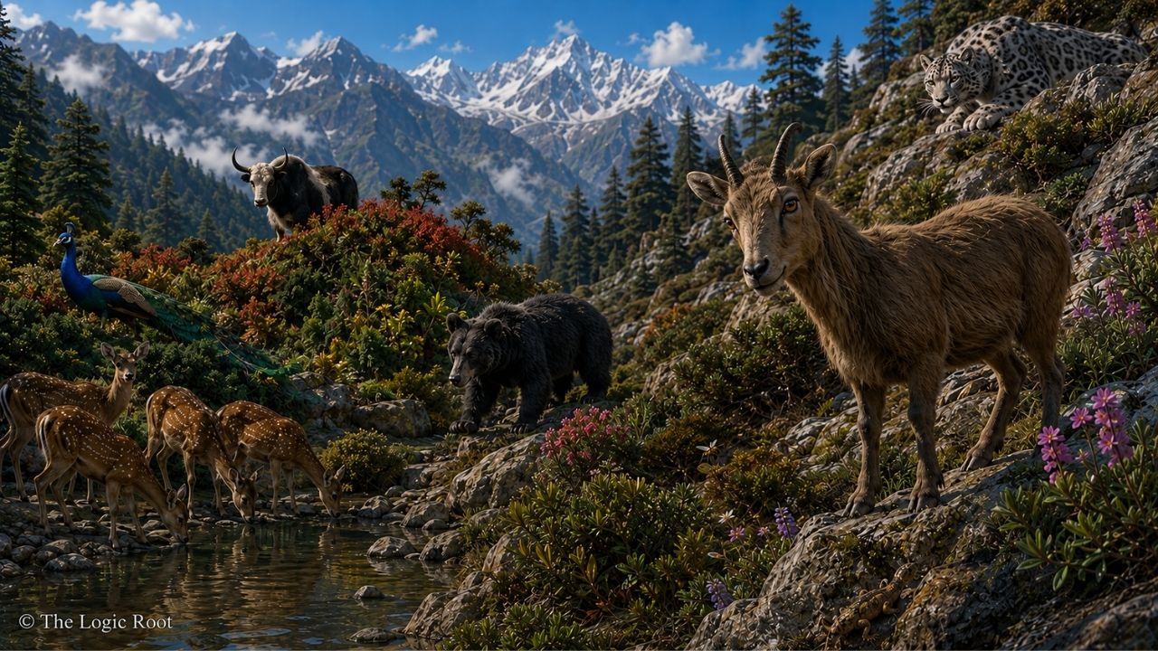 Inderkila National Park wildlife snow leopard Himalayan goral black bear