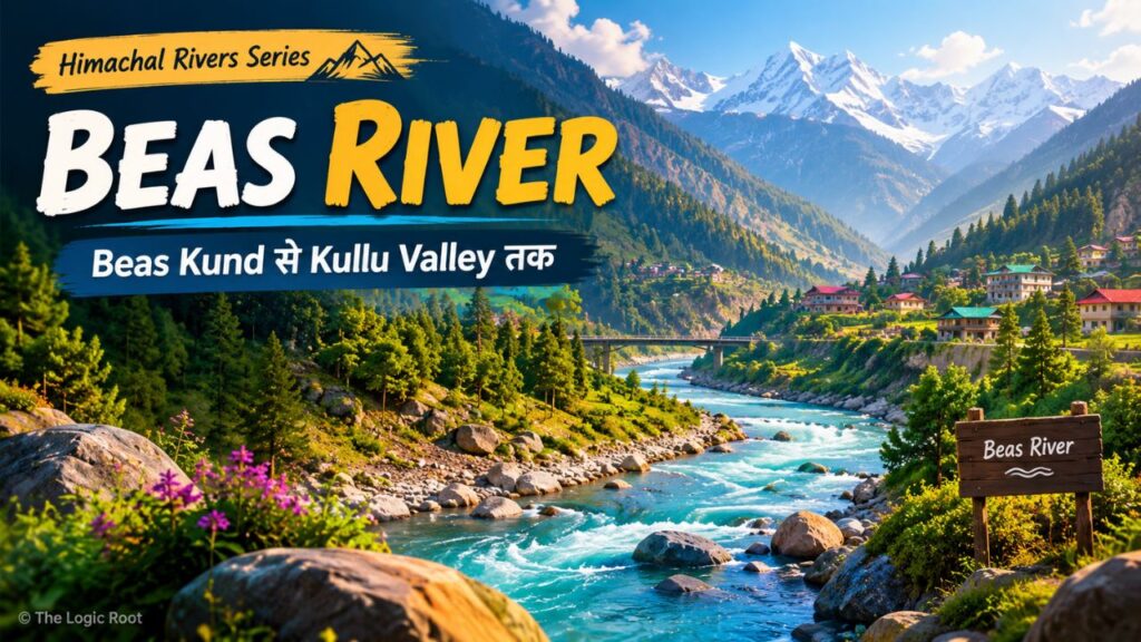 Beas River flowing through Kullu Valley
