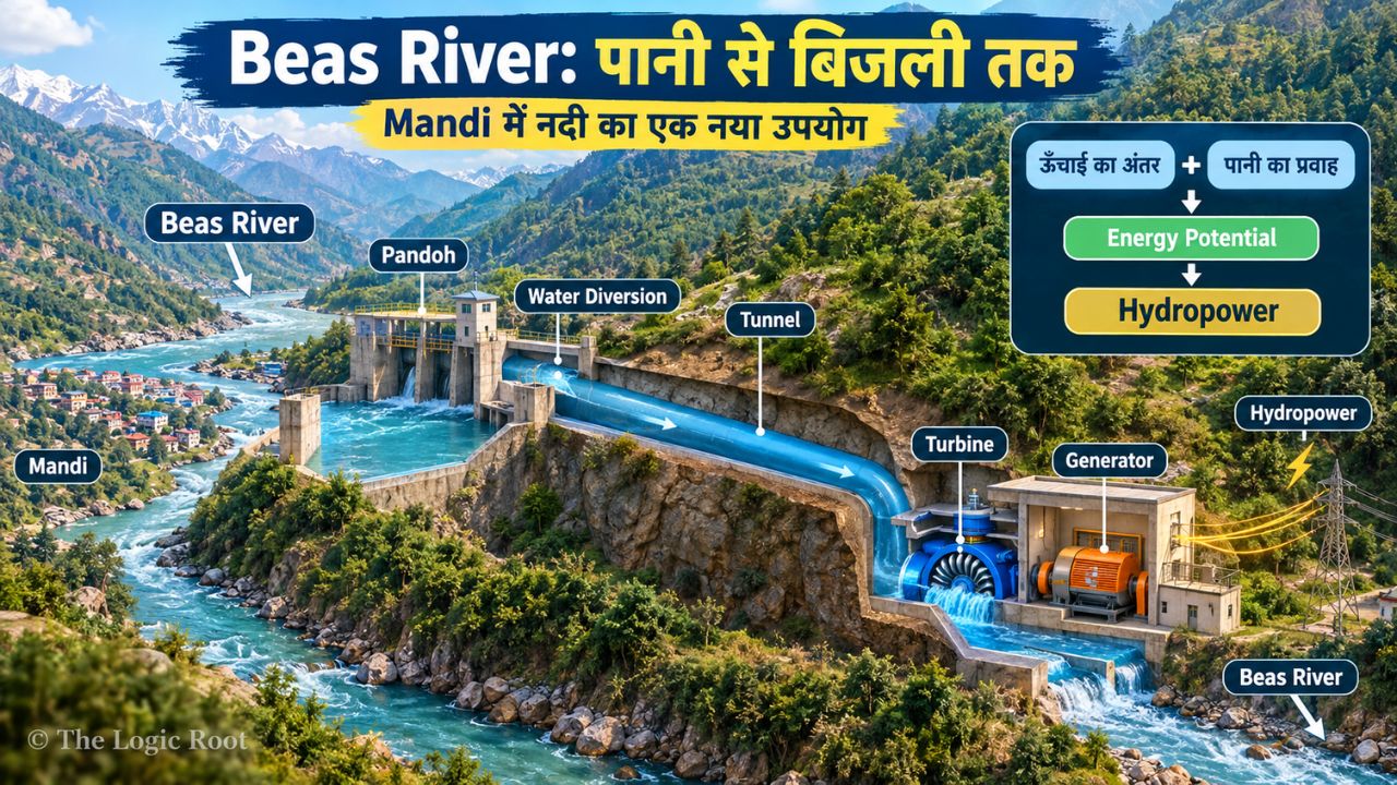Beas River hydropower landscape near Mandi Himachal Pradesh