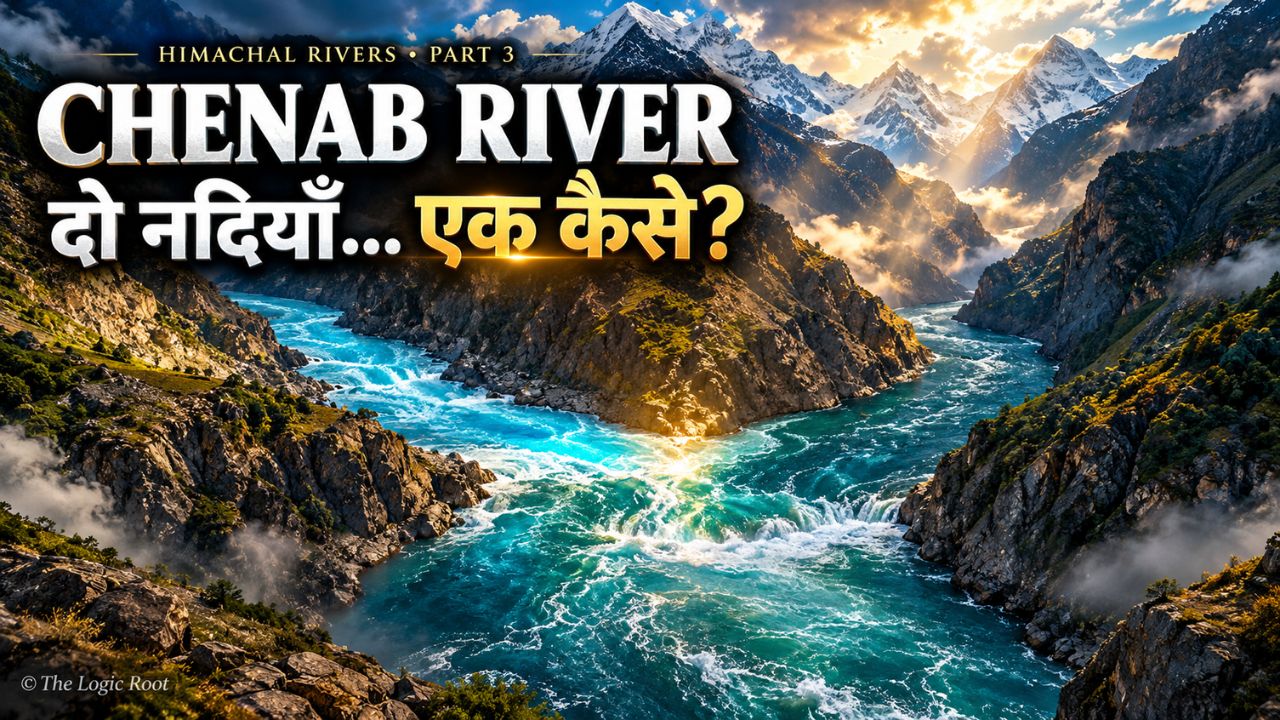 Chenab River Chandra Bhaga confluence at Tandi Himachal Pradesh