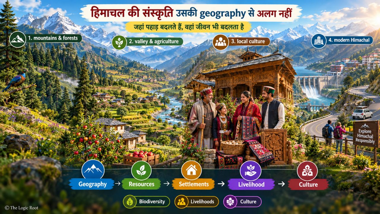 हिमाचल प्रदेश में geography culture biodiversity agriculture और livelihoods का संबंध