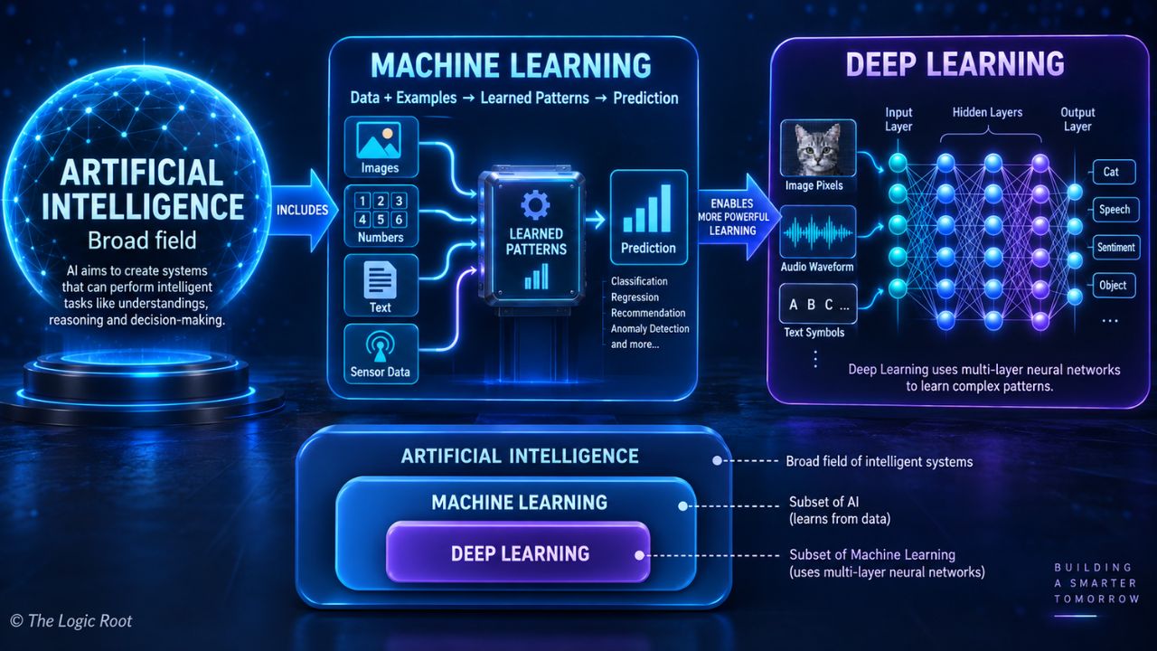 Artificial Intelligence, Machine Learning और Deep Learning का संबंध