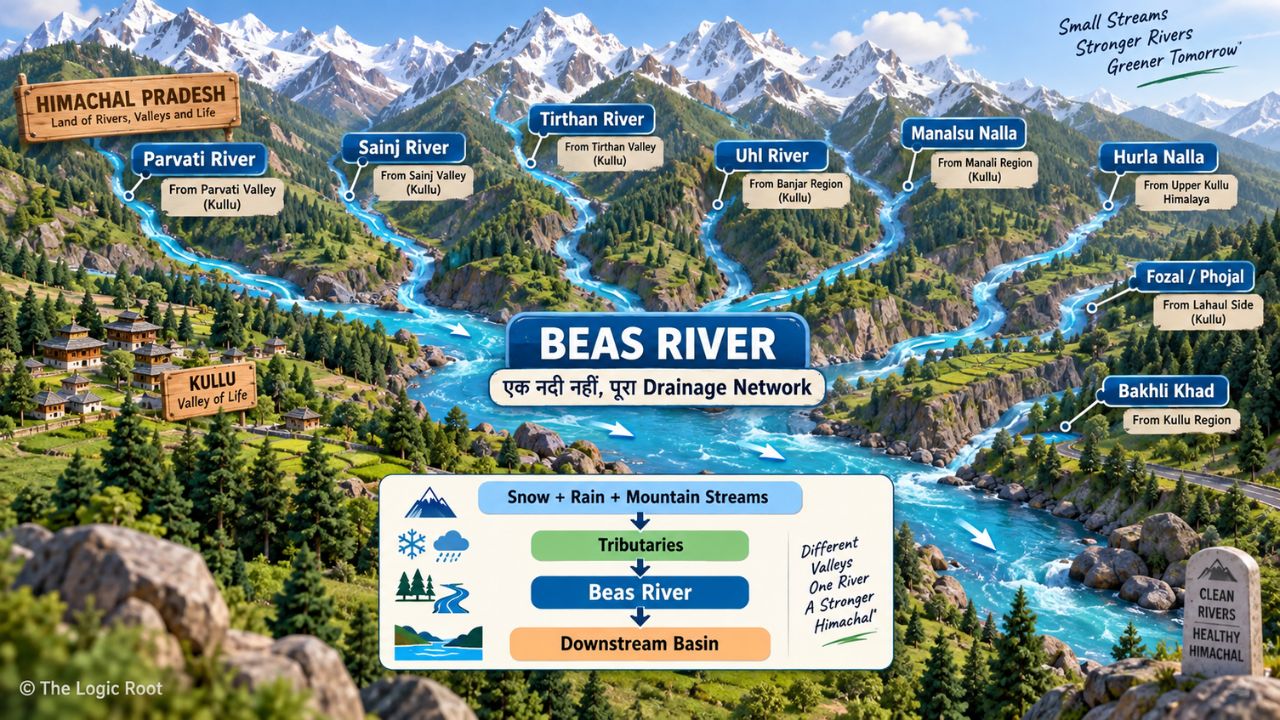 Major tributaries of Beas River in Himachal Pradesh