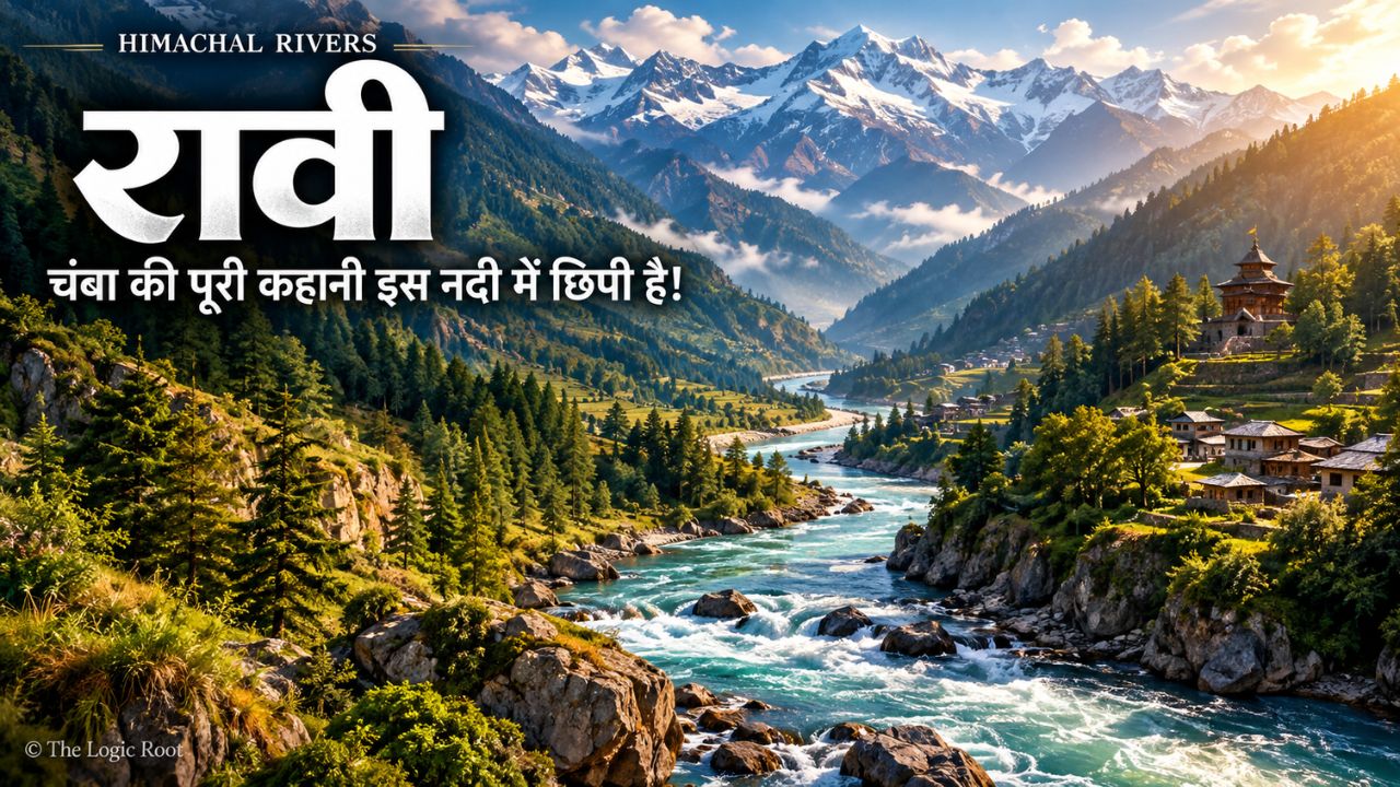 Ravi River in Himachal Pradesh flowing through the Chamba Himalayan valley