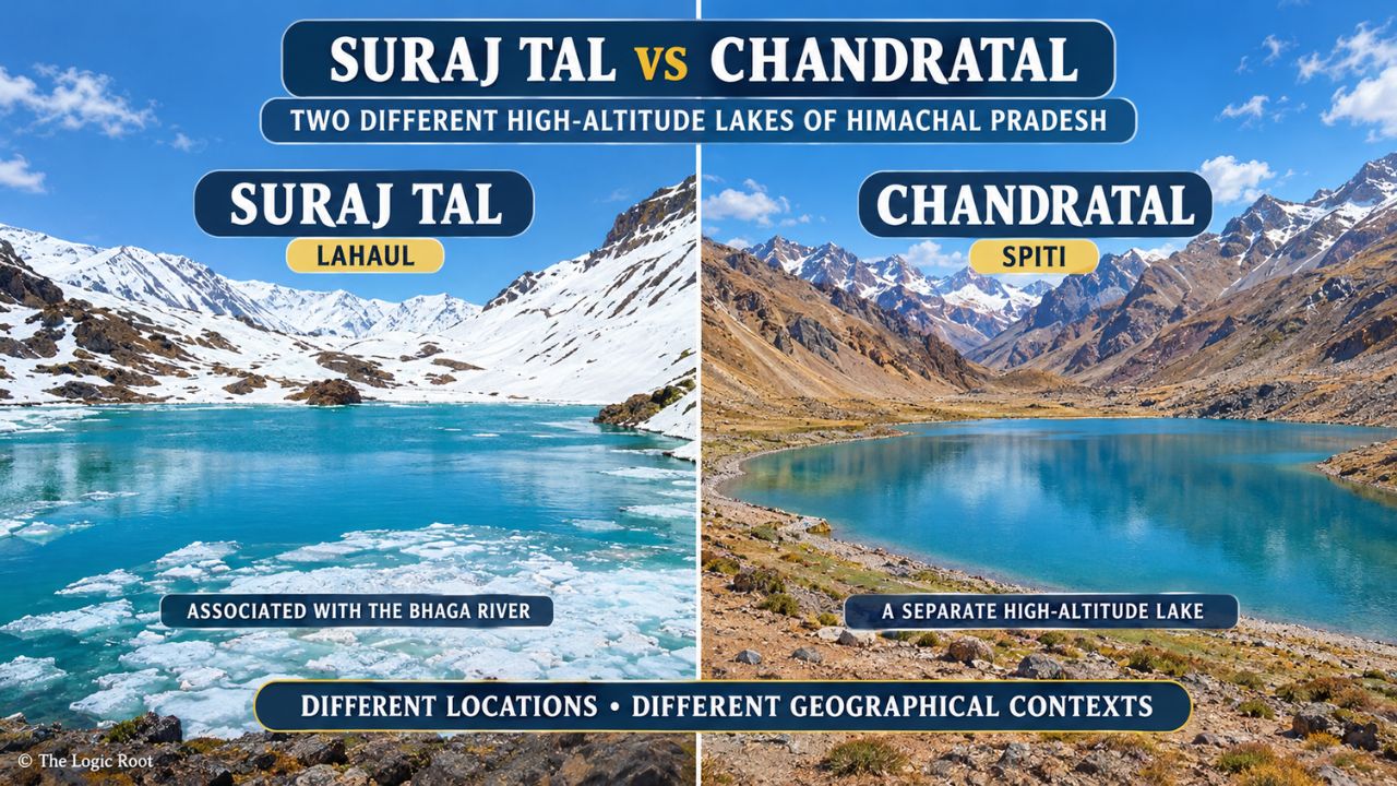 Comparison of Suraj Tal Lake in Lahaul and Chandratal Lake in Spiti, Himachal Pradesh