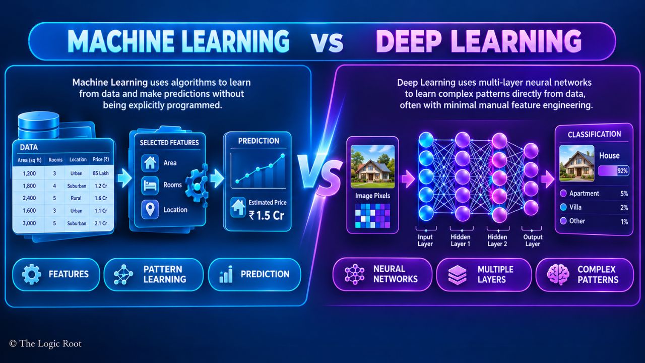 Machine Learning और Deep Learning के बीच अंतर