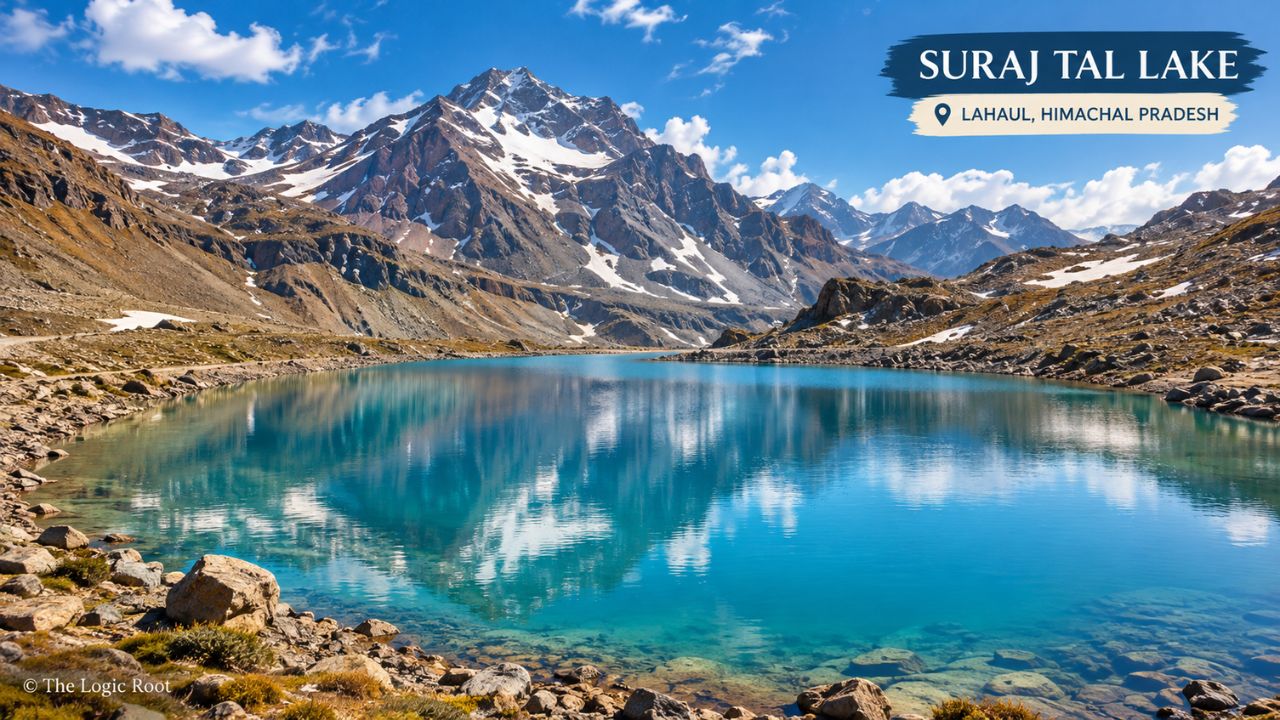 Suraj Tal Lake near Baralacha La in Lahaul, Himachal Pradesh
